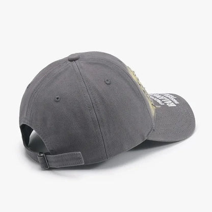 Distressed Letter Cotton Baseball Cap
