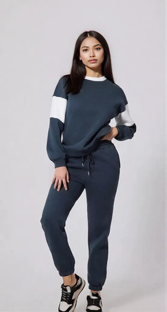 Drop Shoulder Loose Sweatshirt and Joggers Active Set
