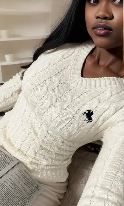 Cable Knit Long Sleeve Sweater