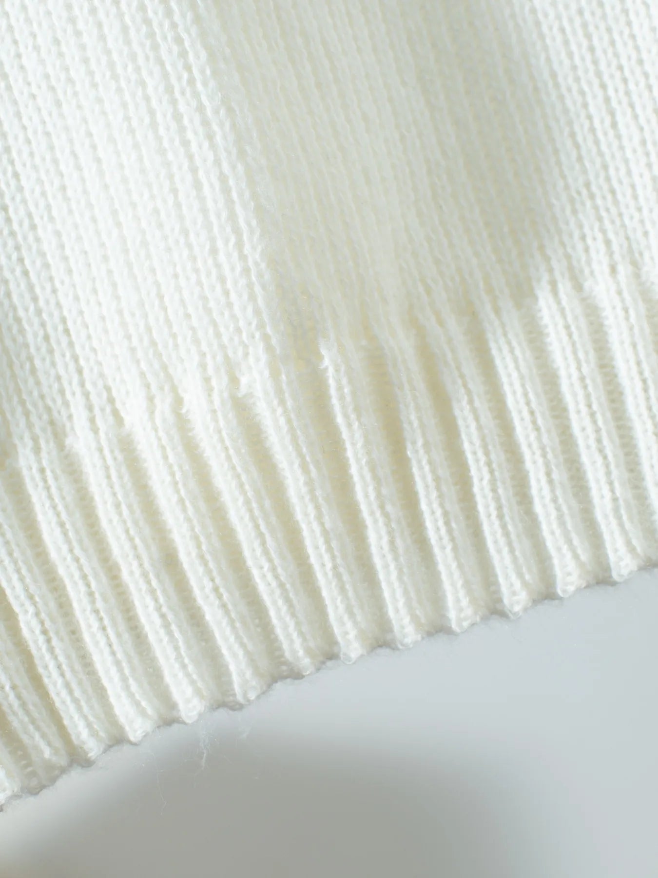 Ribbed Knit Boat Neck Sweater White
