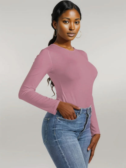 Round Neck Long Sleeve Bodysuit