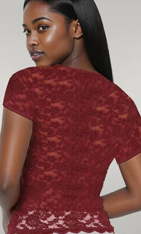 Lace Short Sleeve T-Shirt