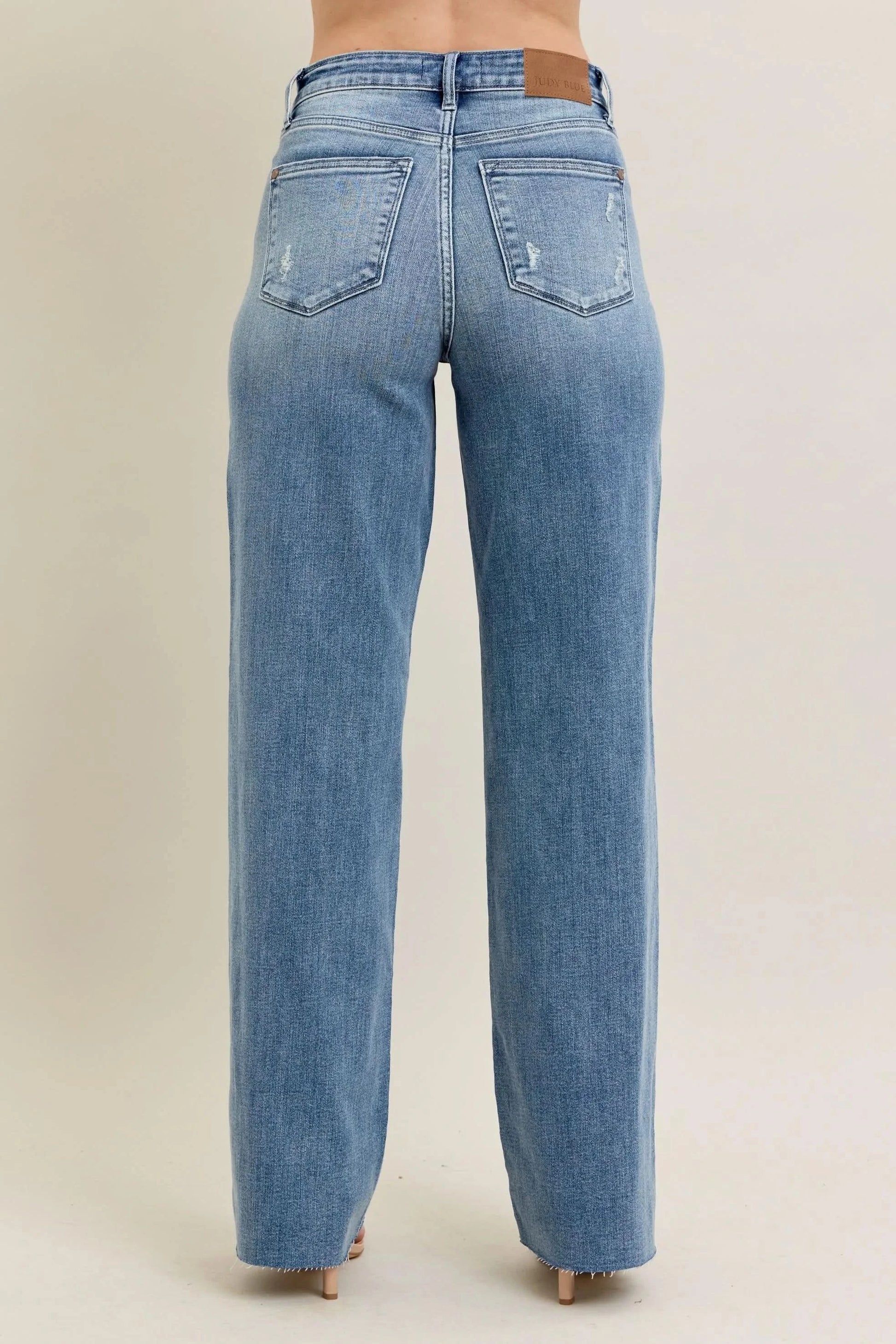 Judy Blue Full Size V - Front Baggy Jeans MD