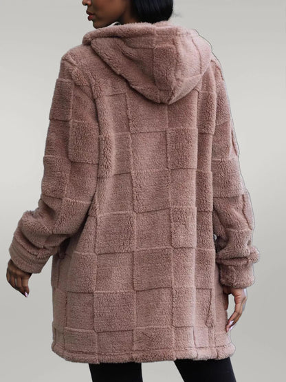 Fleece Zip Up Hooded Outerwear