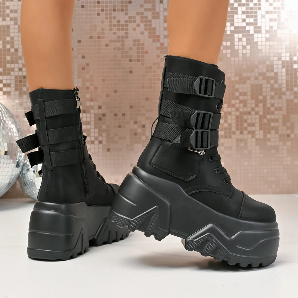 Round Toe Platform Boots