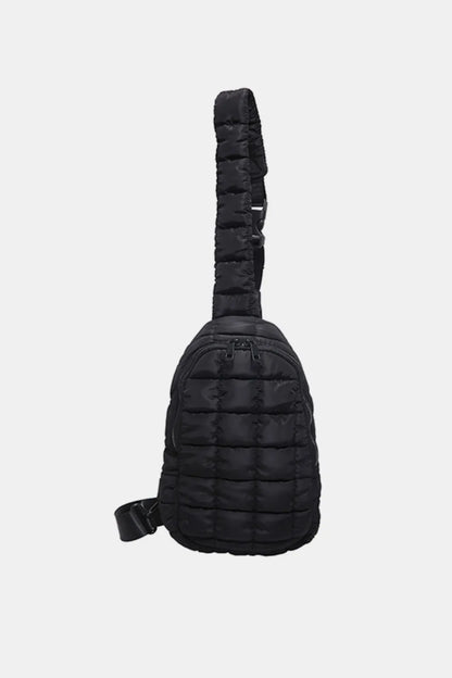 Quilted Nylon Crossbody Bag Black One Size