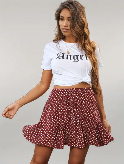 Perfee ANGEL Round Neck Short Sleeve T-Shirt