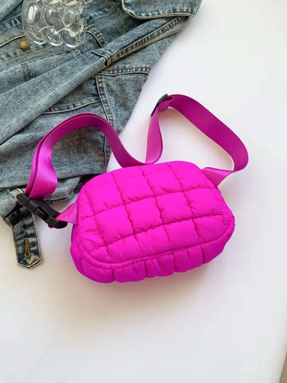 Bubble Texture Adjustable Strap Crossbody Bag