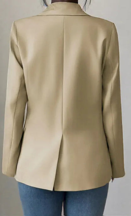 One Button Lapel Collar Blazer