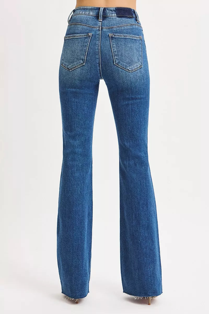 RISEN High Rise Flare Jeans DARK
