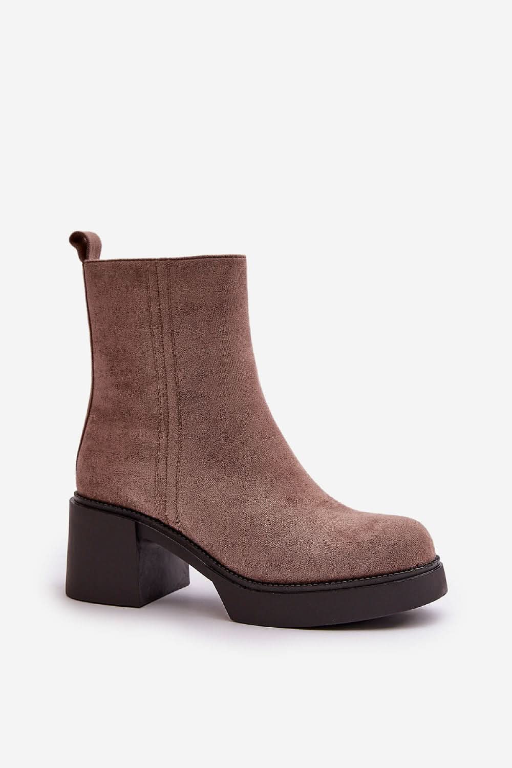 Eco Suede Heel boots beige
