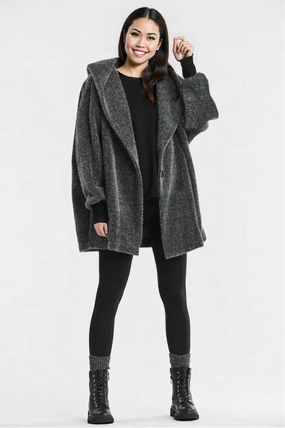 Awama Kimono hooded coat grey
