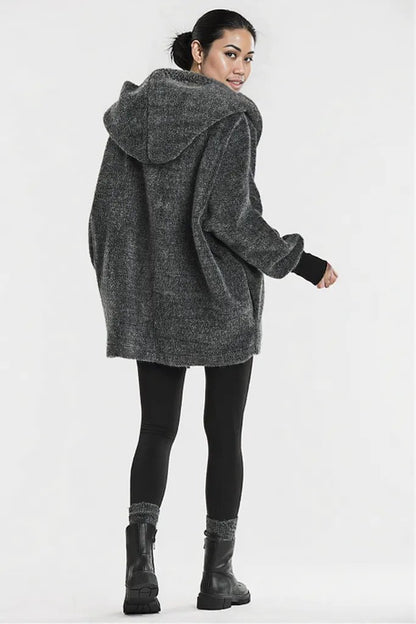 Awama Kimono hooded coat grey