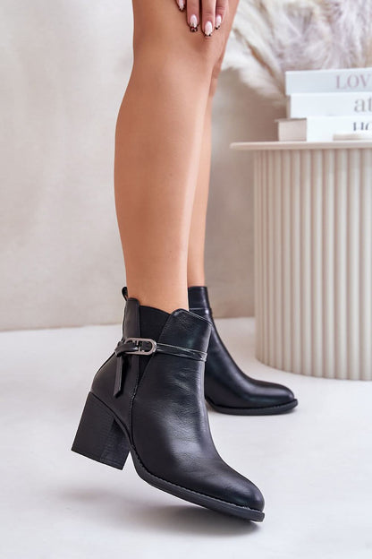 Jezzi Eco Leather Heel boots black