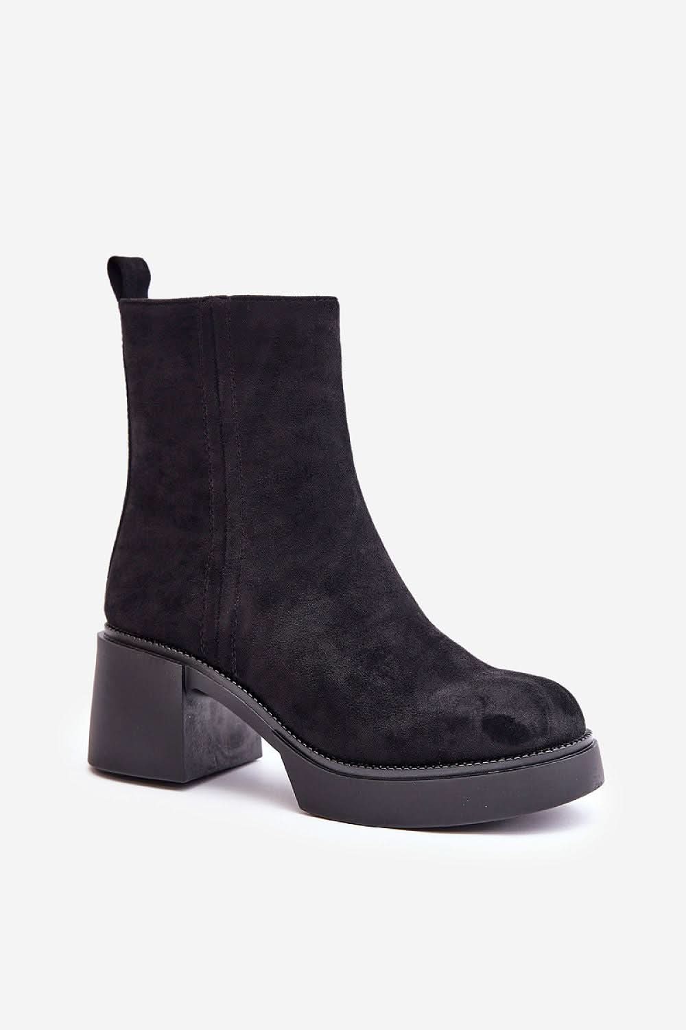 Eco Suede Heel boots black