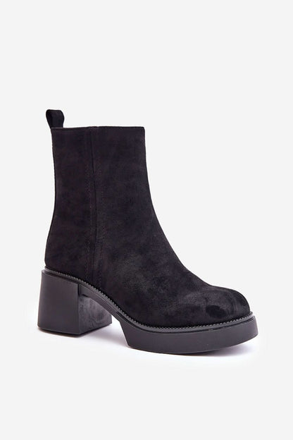 Eco Suede Heel boots black