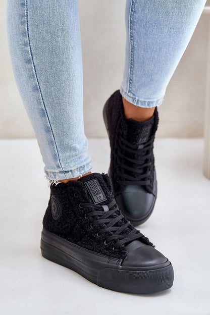 BIG STAR Made with fashionable sheepskin black