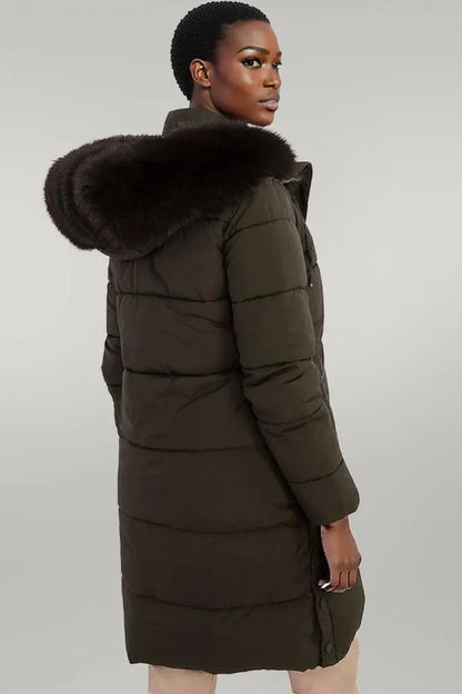 Quilted winter jacket with an extended cut