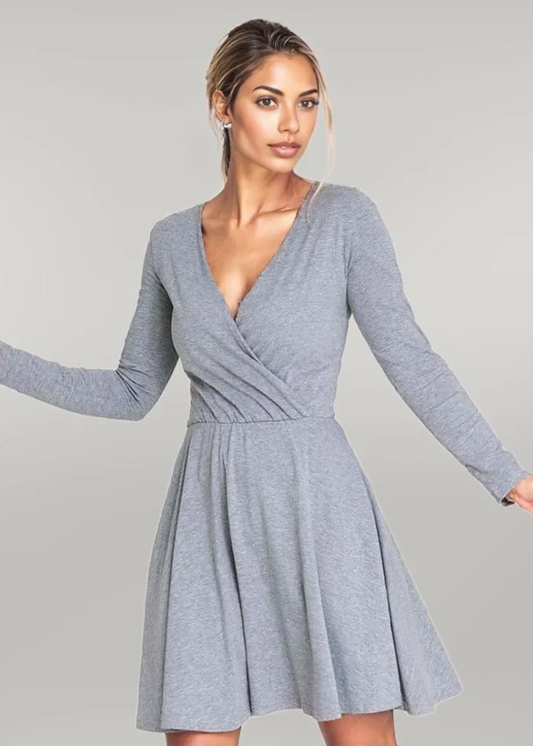 Cotton dress with long sleeves