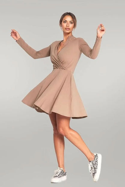 Cotton dress with long sleeves