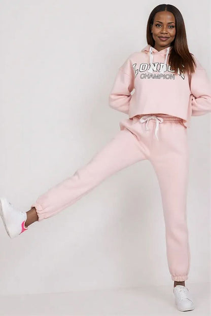 Ex Moda Baby Pink Casual Tracksuit