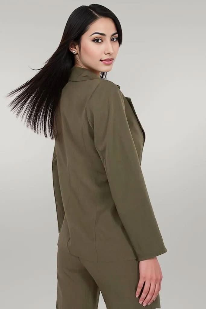 Italy Moda Women's Blazer Classic Olive green