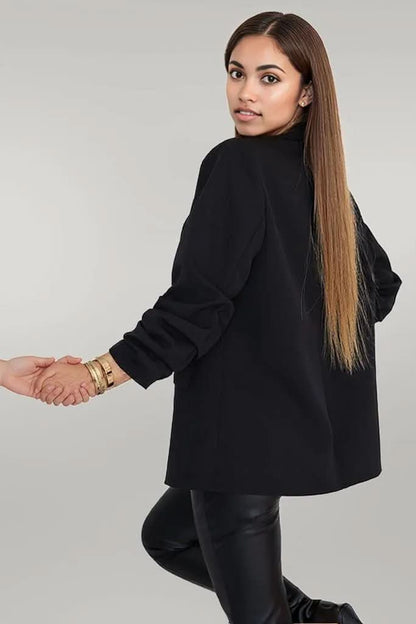Numoco Black Blazer with pleated sleeves