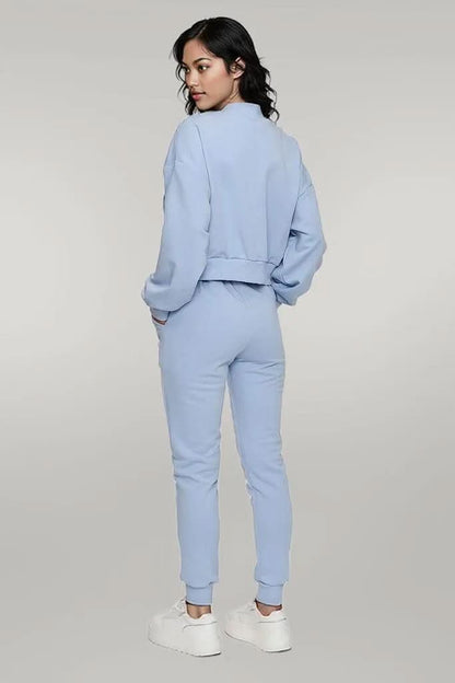 Women's 3-Piece Bomber Jacket Outfit: Striped Top & Loose Pants Set