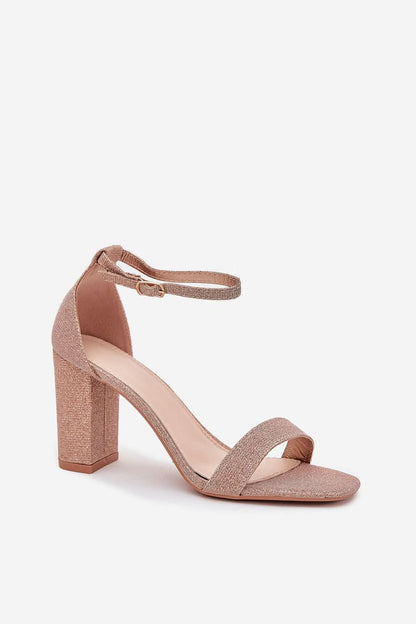 Shiny brocade women's sandals pink