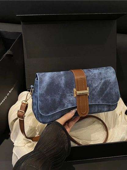 Leather Buckle Strap Crossbody Bag