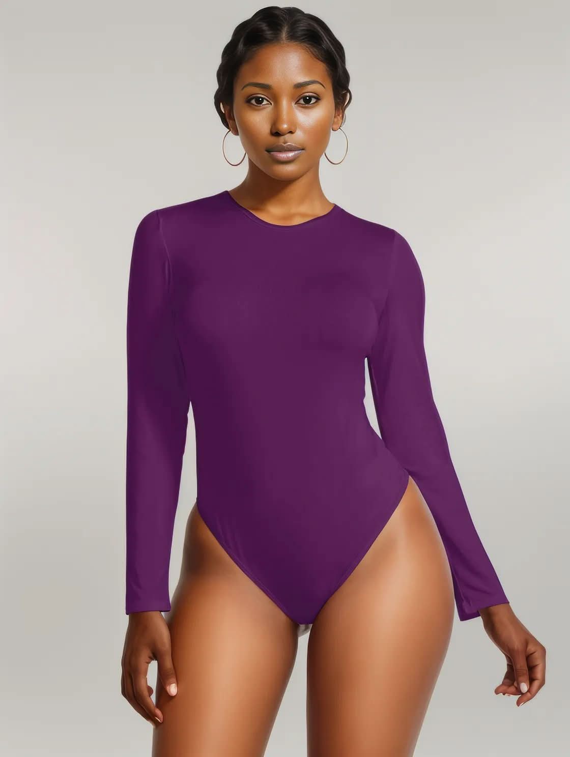 Round Neck Long Sleeve Bodysuit