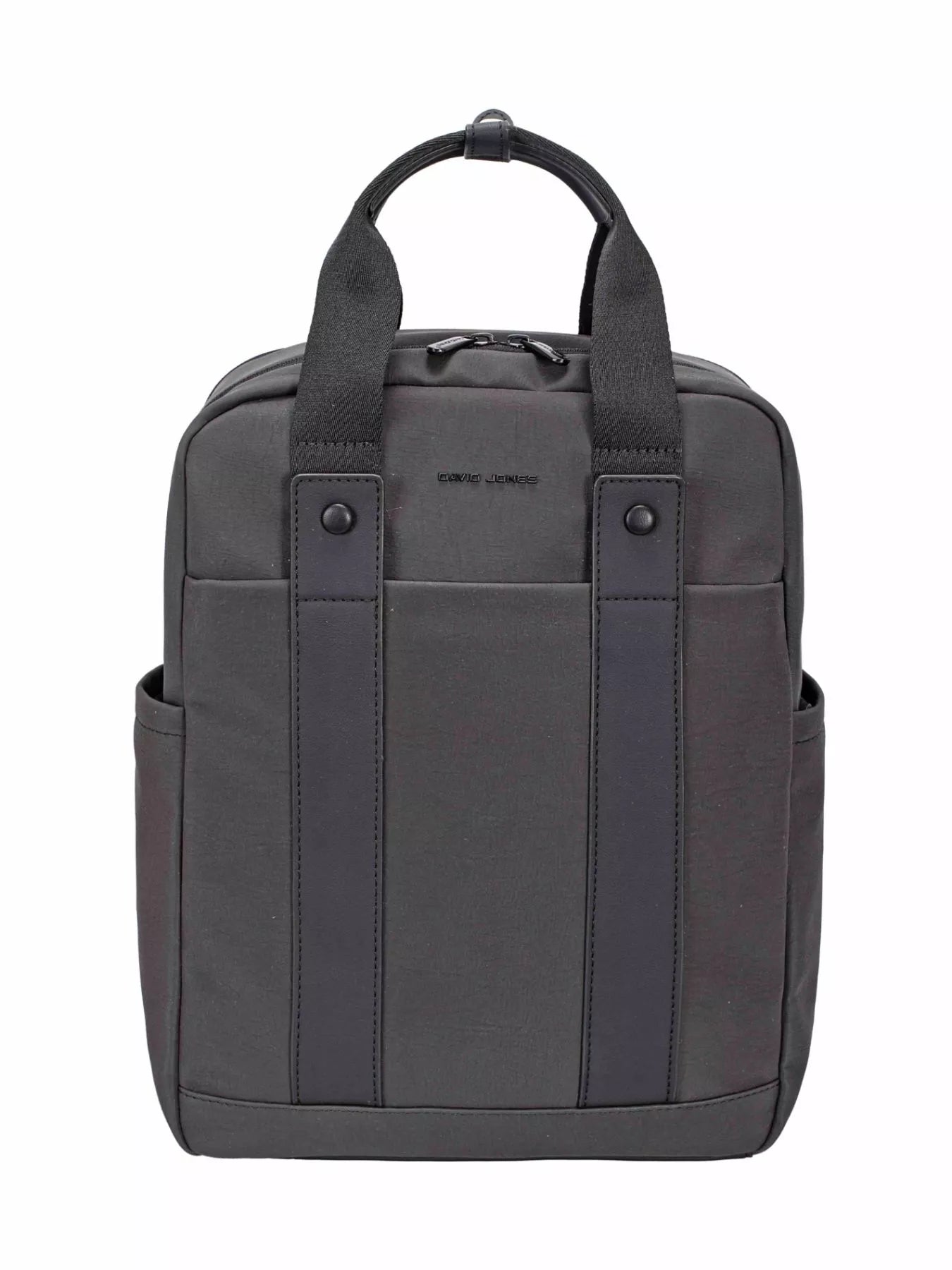 David Jones Canvas Backpack Bag with Dual Handle BLACK One Size