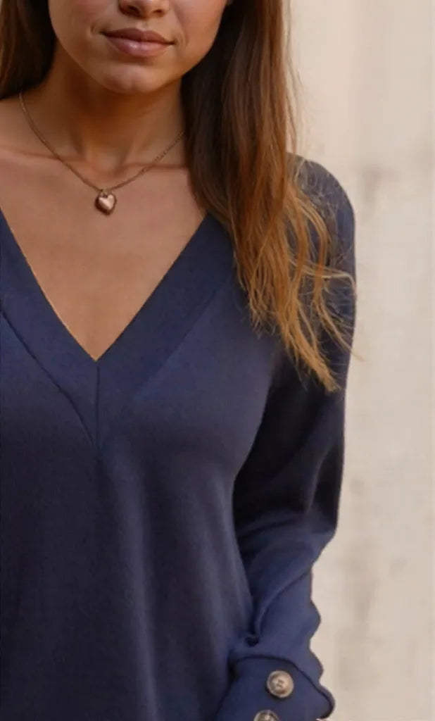 V-Neck Long Sleeve T-Shirt