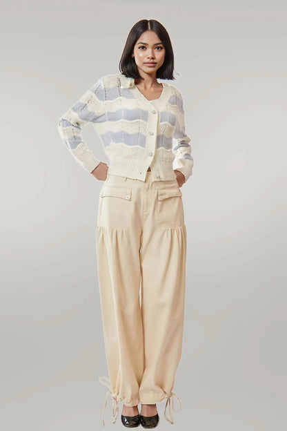 Davi & Dani Button Up Front V Neckline Cardigan Sweater