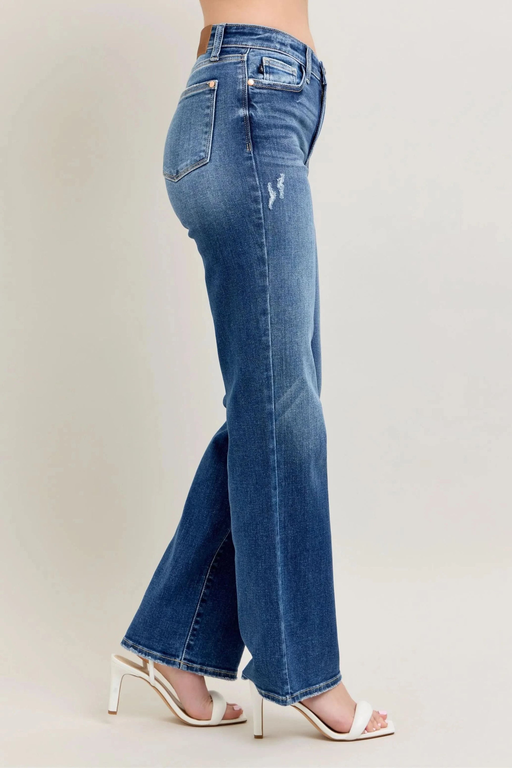 Judy Blue Full Size High Waist 90's Straight Leg Jeans DK