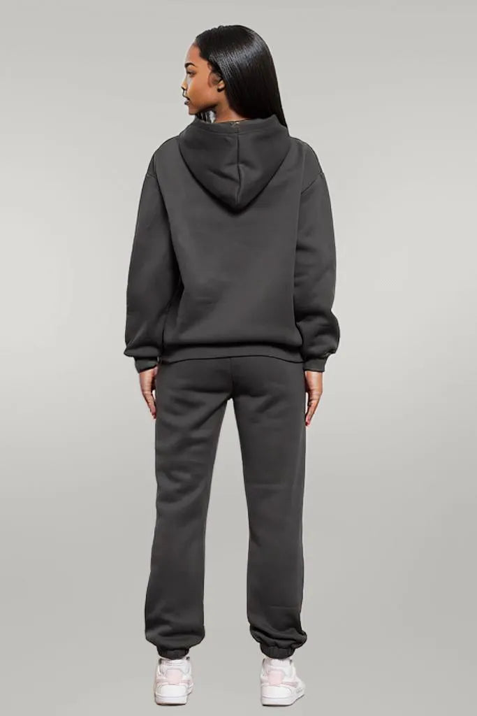 Drop Shoulder Long Sleeve Hoodie and Pants Set