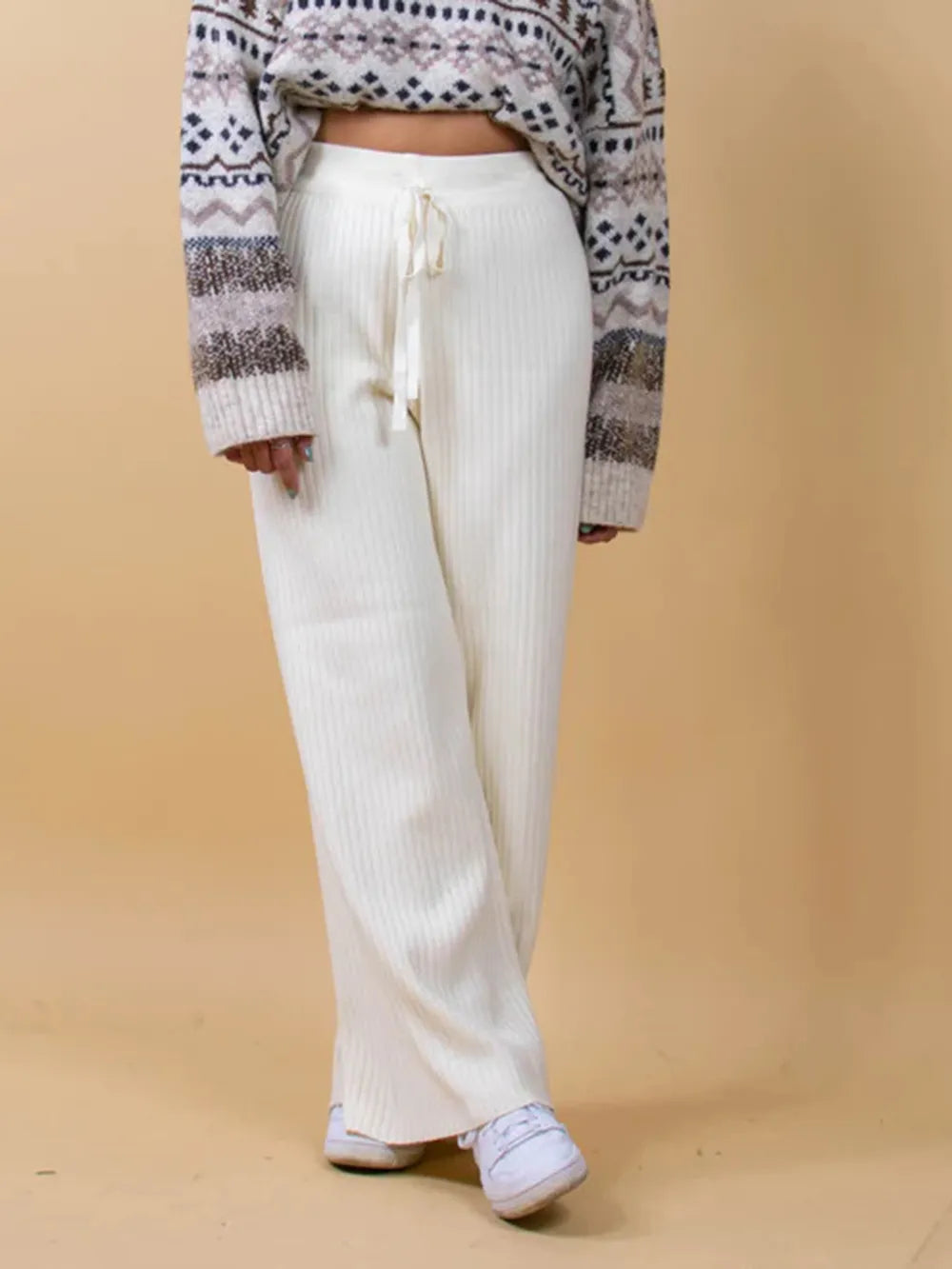 Ribbed Wide Leg Sweater Pants