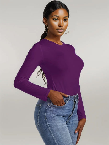 Round Neck Long Sleeve Bodysuit