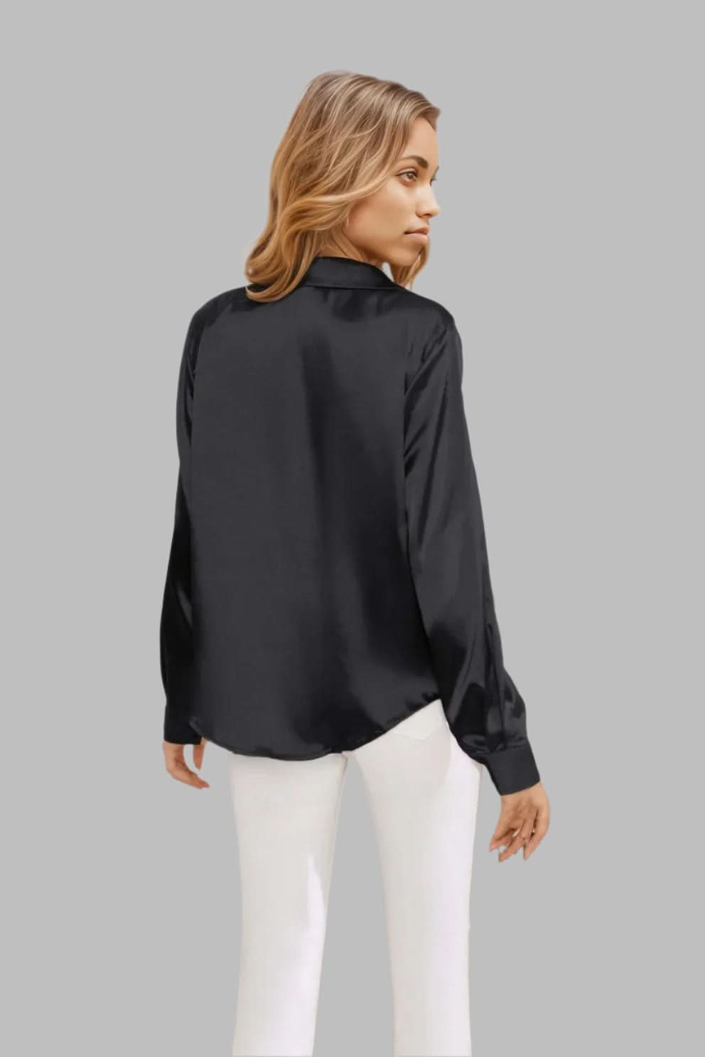 Lapel Collar Button Up Long Sleeve Shirt