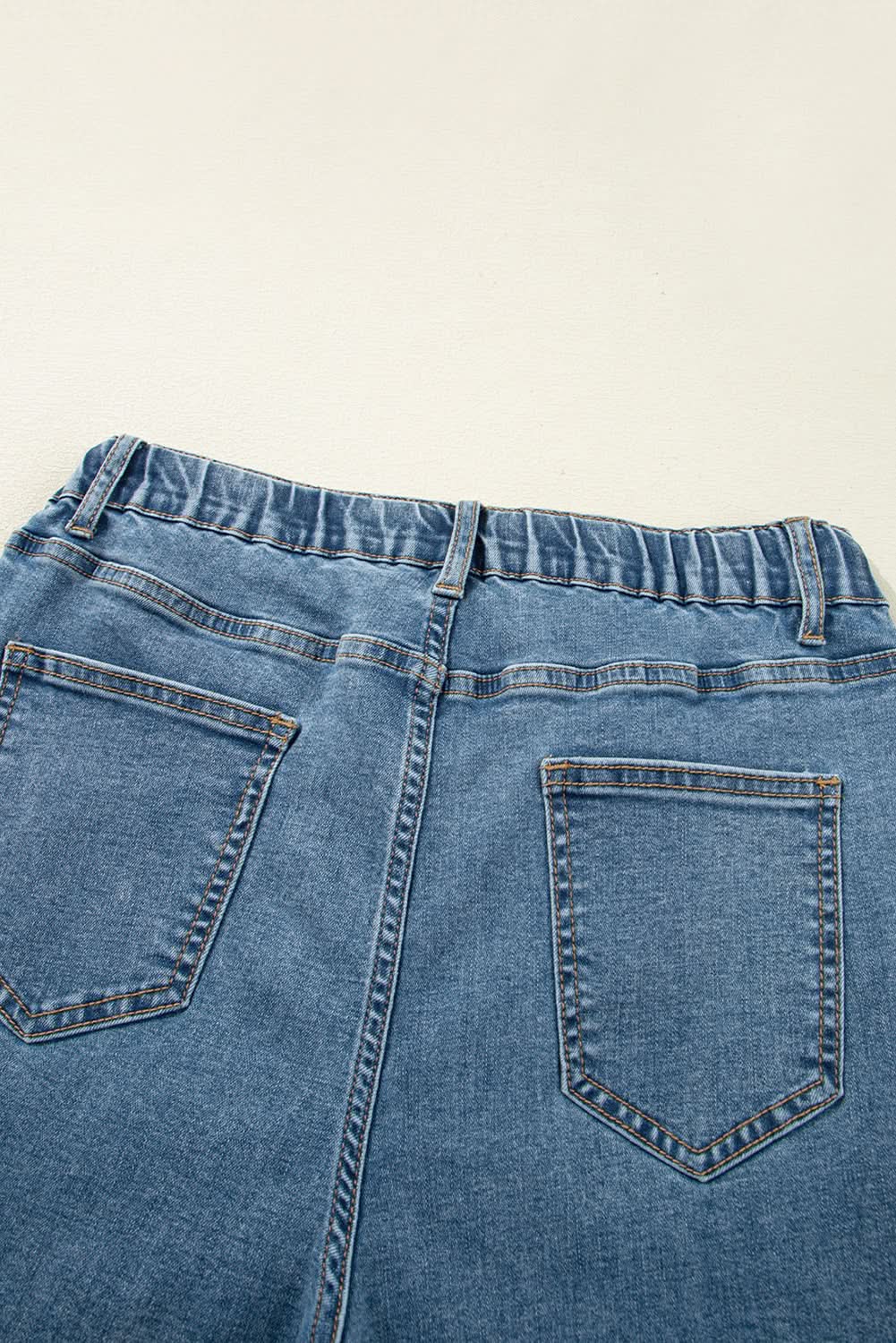 Dusk Blue Medium Wash Super Wide Leg Denim Pants Dusk Blue