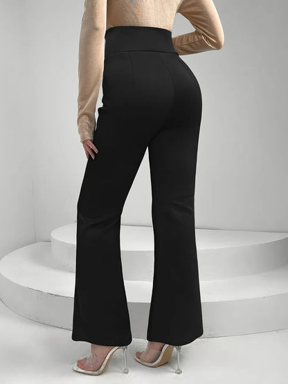 Lace Up Slit Bootcut Pants