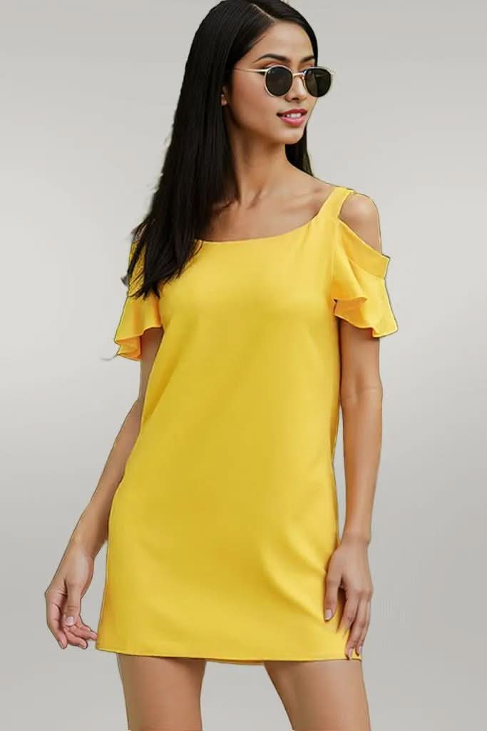 Cold-Shoulder Mini Dress