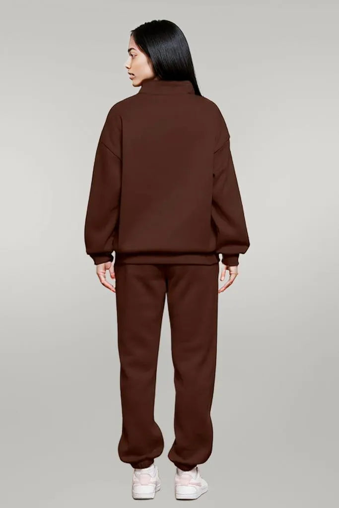 Half Zip Long Sleeve Sweatshirt and Pants Set