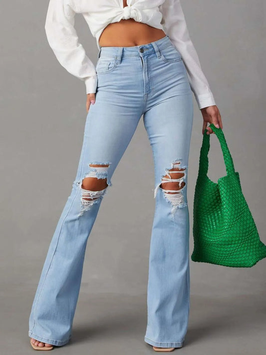 Distressed Jeans with Pockets Light