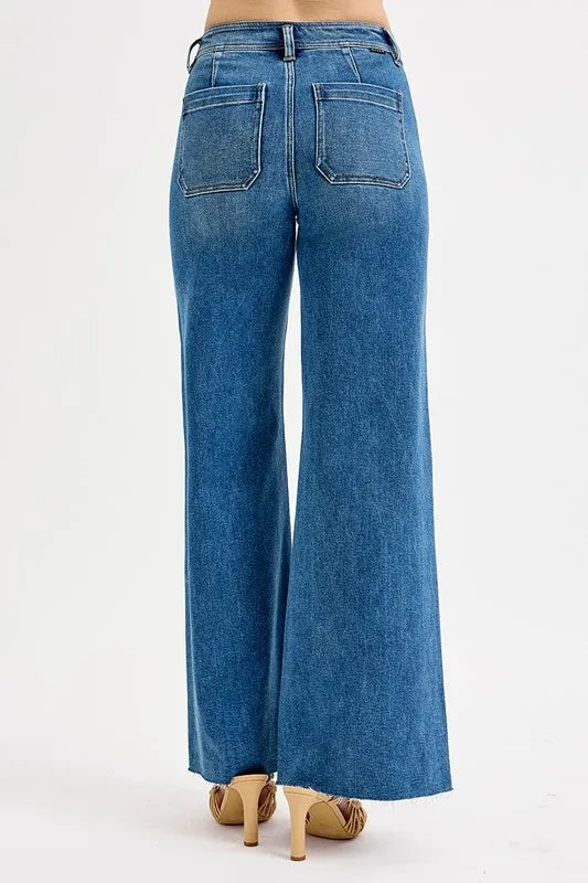 RISEN High-Waisted Wide Leg Jeans Medium