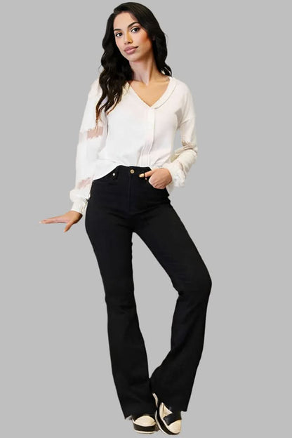 Double Take V-Neck Dropped Shoulder Blouse White