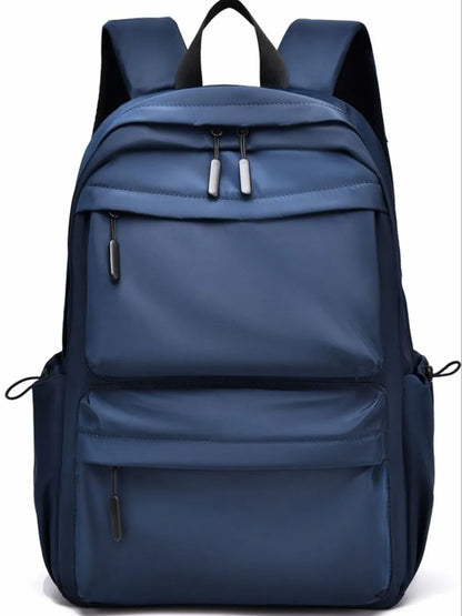 Multi Pocketed Adjustable Strap Backpack Bag Navy One Size