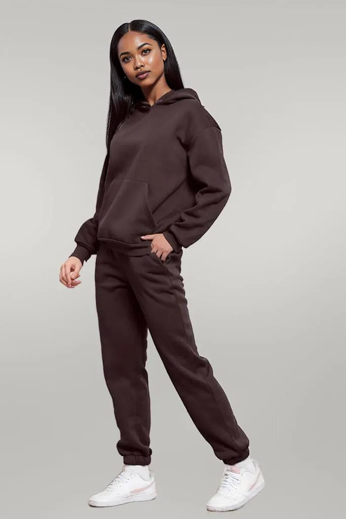 Drop Shoulder Long Sleeve Hoodie and Pants Set