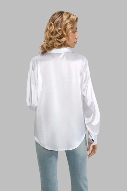 Lapel Collar Button Up Long Sleeve Shirt