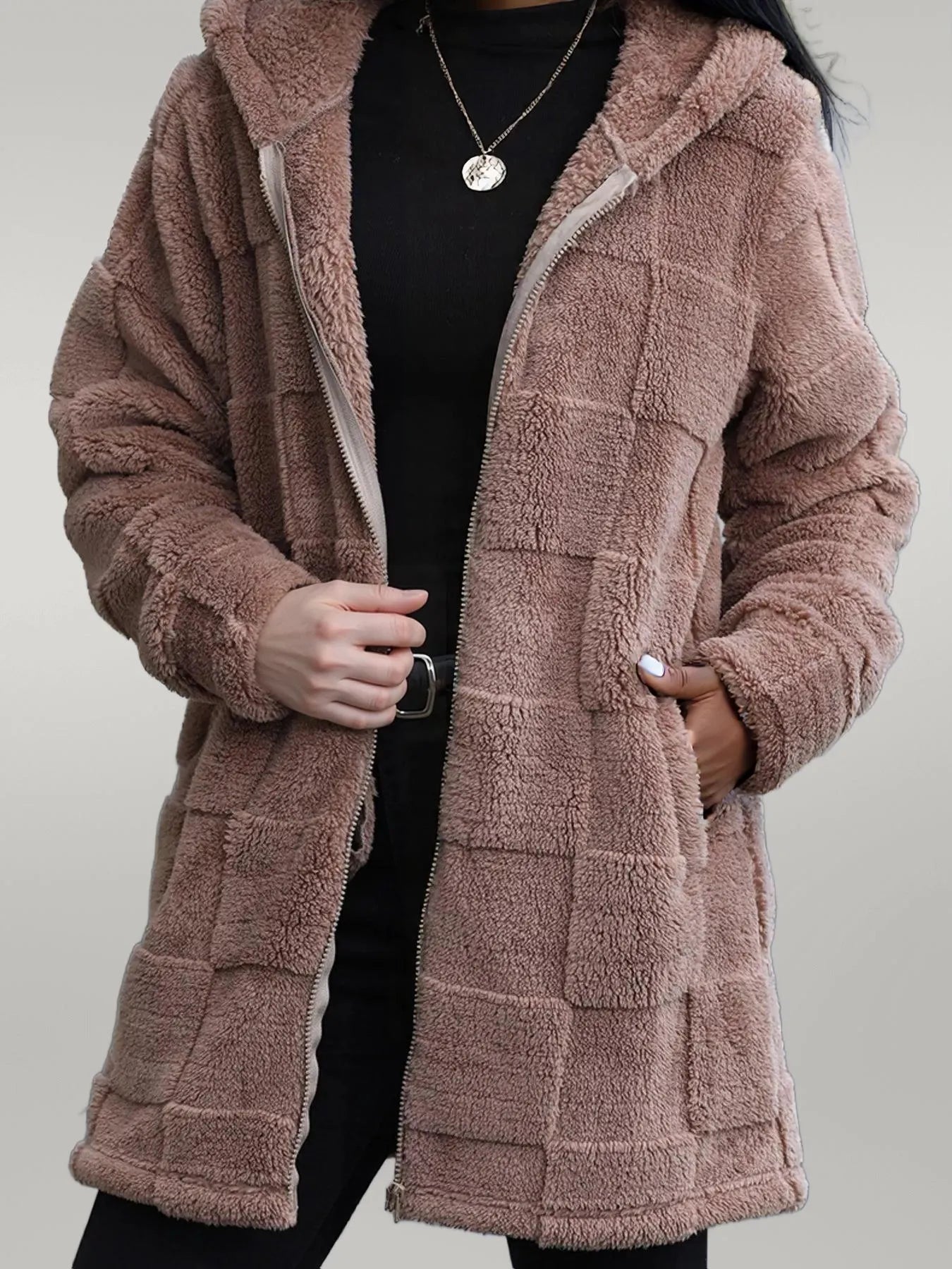 Fleece Zip Up Hooded Outerwear